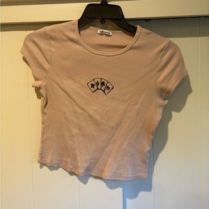 Reformation Beige Short Sleeve Tee